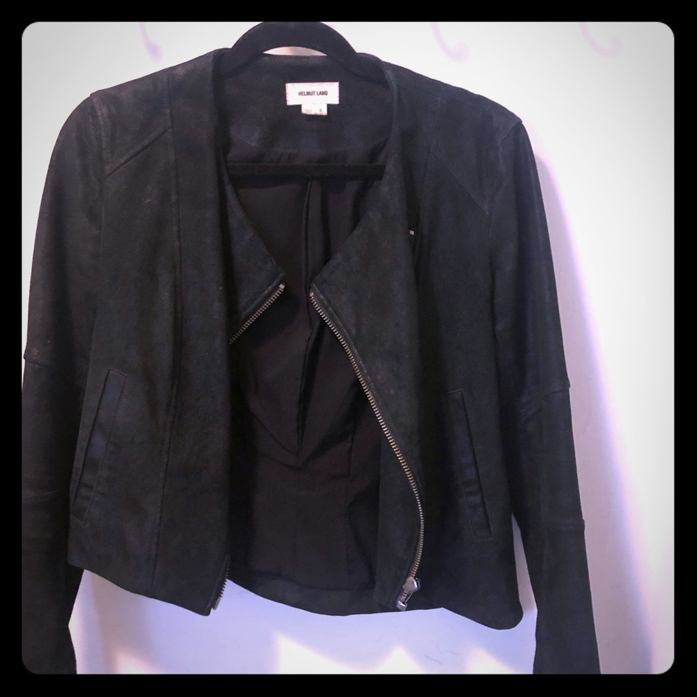 Helmet Lang Real Leather Moto Jacket